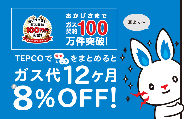 TEPCOで電気ガズをまとめると初月ガス代半額