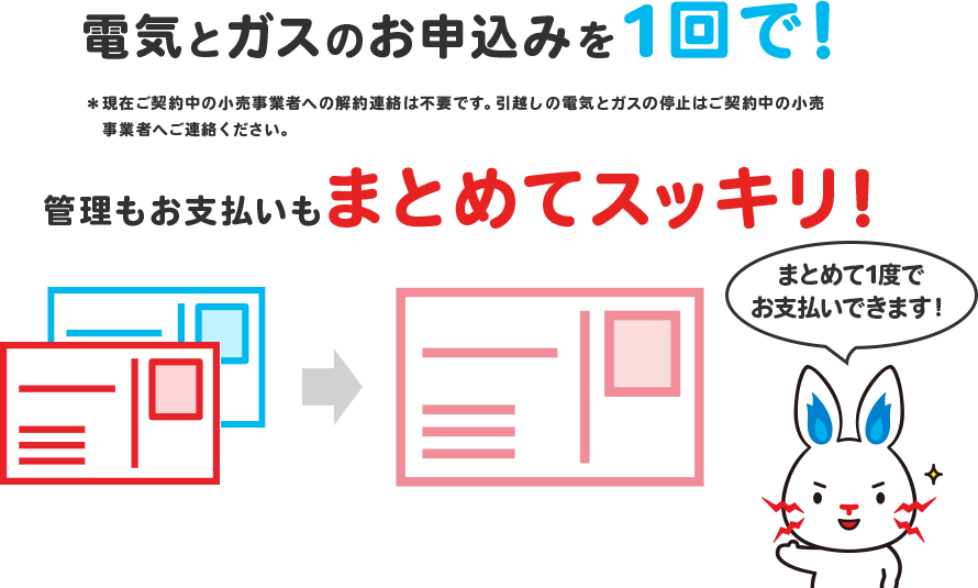 電気とガスのお申込みを1回で！