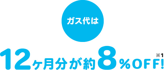 ガス代は12ヶ月分が約8％OFF！