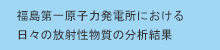 福島第一原子力発電所における日々の放射性物質の分析結果