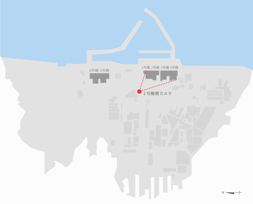 1号機側の撮影位置図