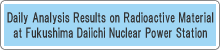 Daily Analysis Results on Radioactive Material at Fukushima Daiichi Nuclear Power Station（Japanese site)