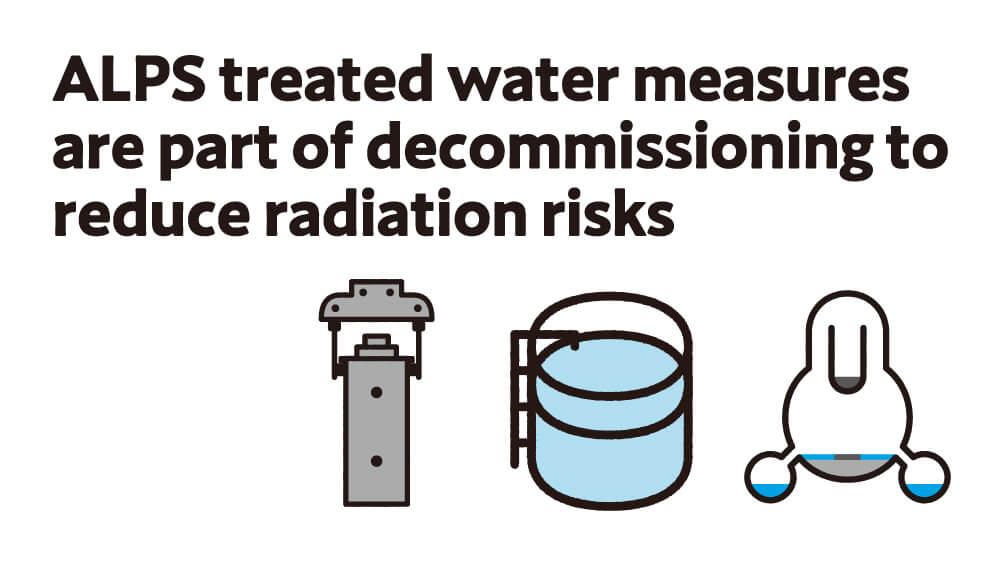 ALPS treated water measures  are part of decommissioning to reduce radiation risks