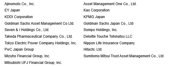 Companies participating upon the creation of the Study Group (in the order of the Japanese syllabary)