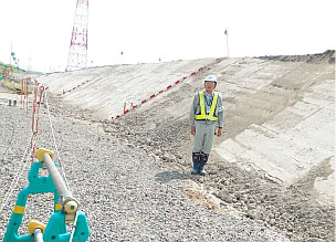 Cement improved soil embankment