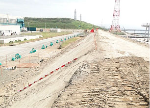 Cement improved soil embankment