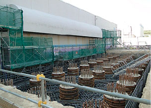 Foundation work for flood barrier walls