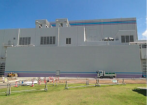 Flood barrier wall at Unit 1