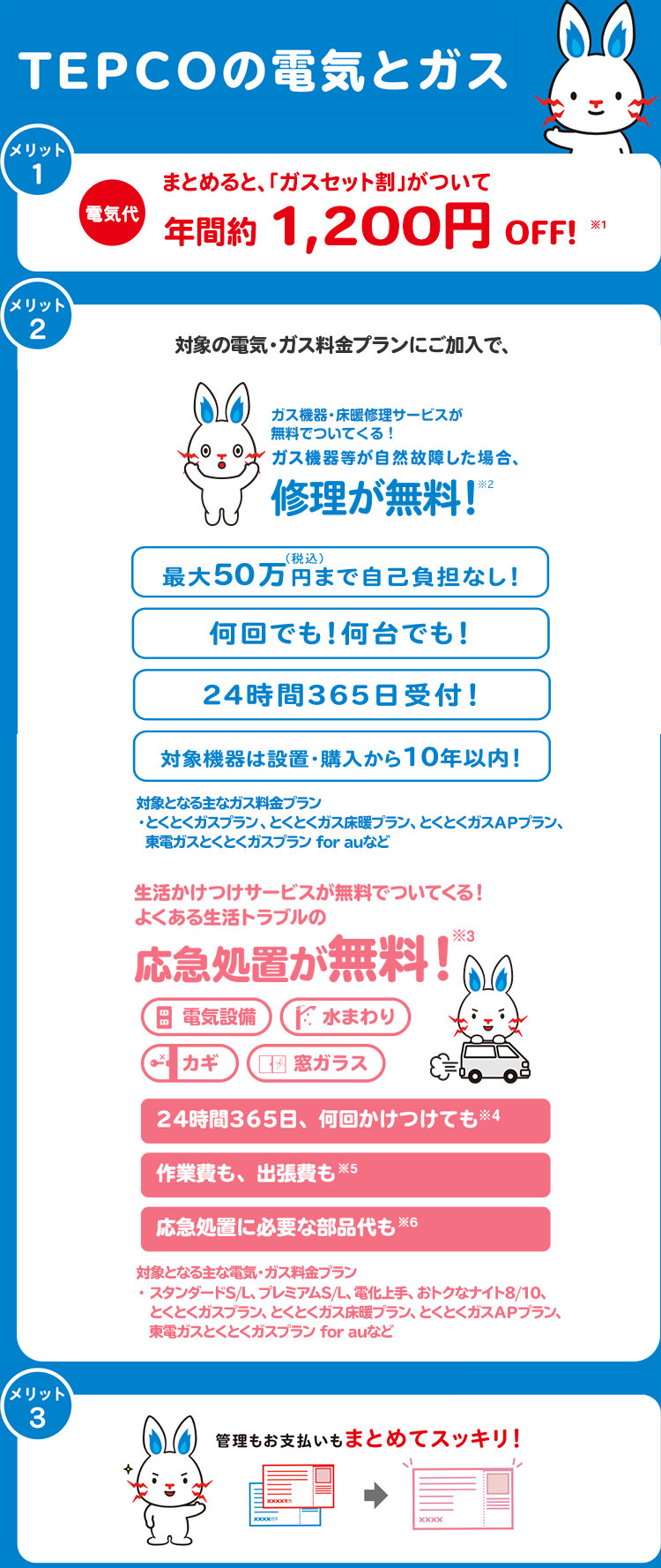 まとめれば、おトクも安心もついてくる!TEPCOの電気とガズ