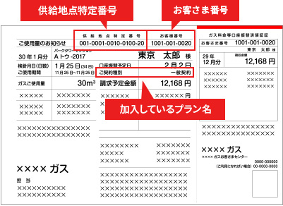 契約先のガスの検針票