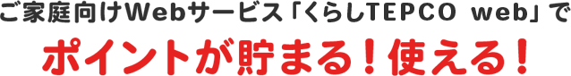 電気料金のお支払いなどで TEPCOの ポイントが貯まる!