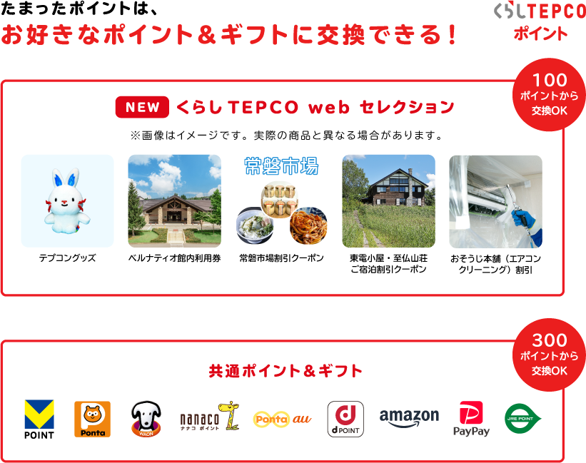 ポイント交換可能なサービス