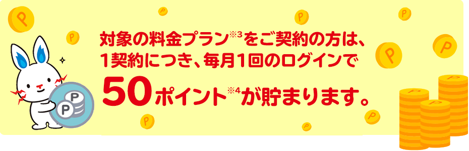 毎月1回以上 「くらしTEPCO web」にログインすると 50ポイント※プレゼント！ 今すぐログイン！