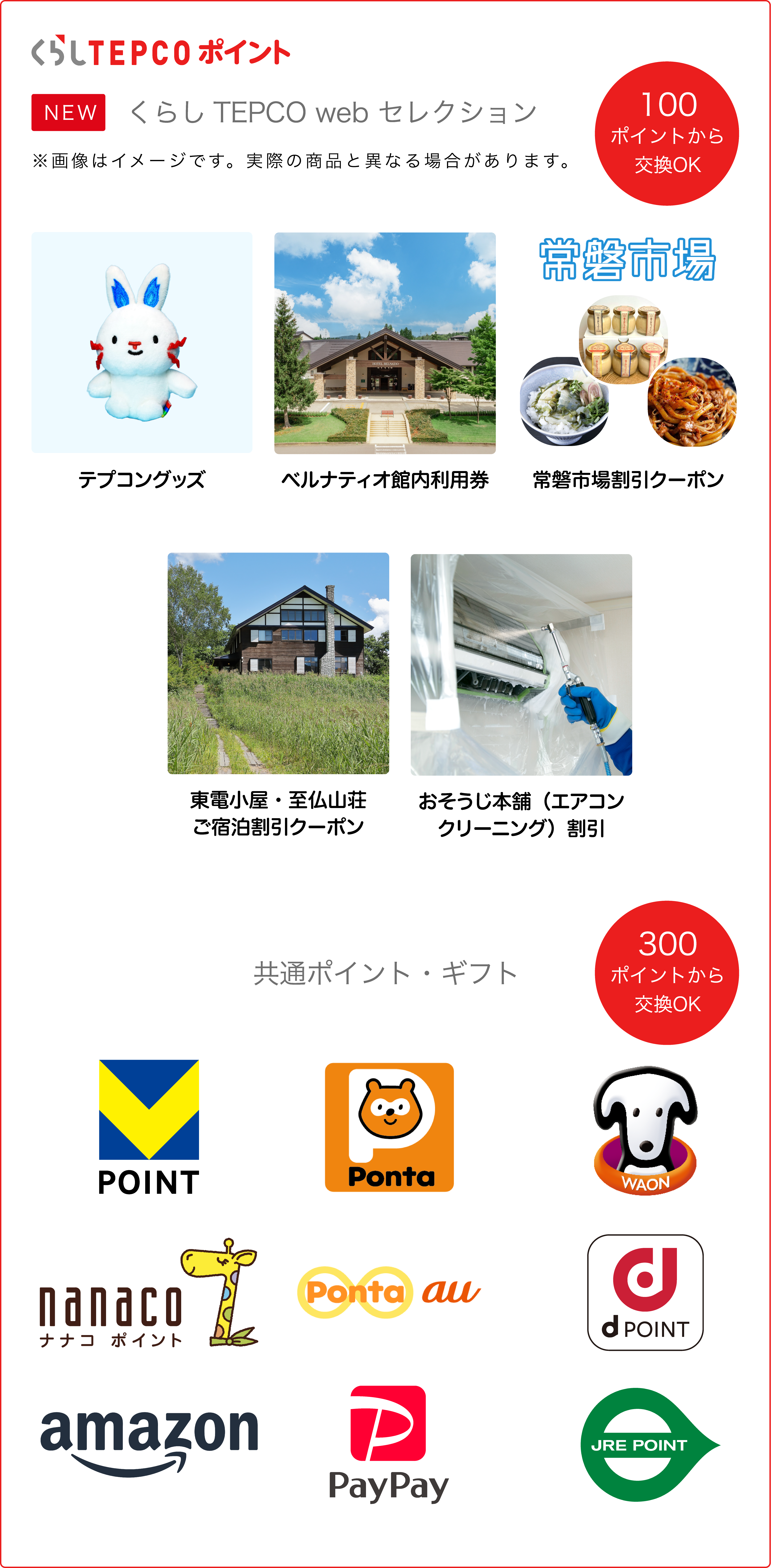 ポイント交換可能なサービス