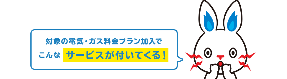 対象の電気・ガス料金プラン加入でこんなサービスが付いてくる！