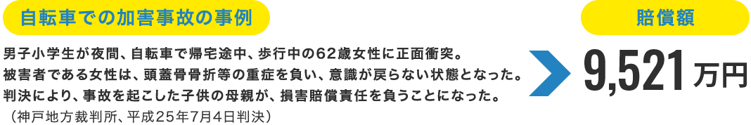 自転車での加害事故の事例