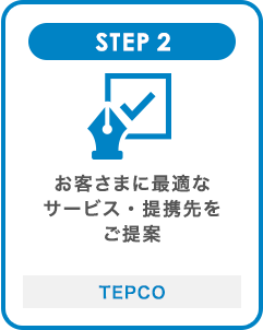 STEP2 お客さまに最適なサービス・提携先をご提案 TEPCO