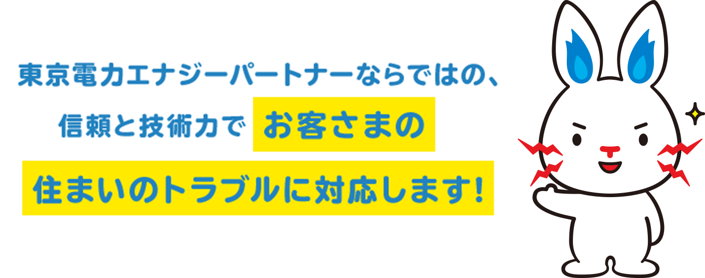 東京電力エナジーパートナーならではの、信頼と技術力でお客さまの住まいのトラブルに対応します!