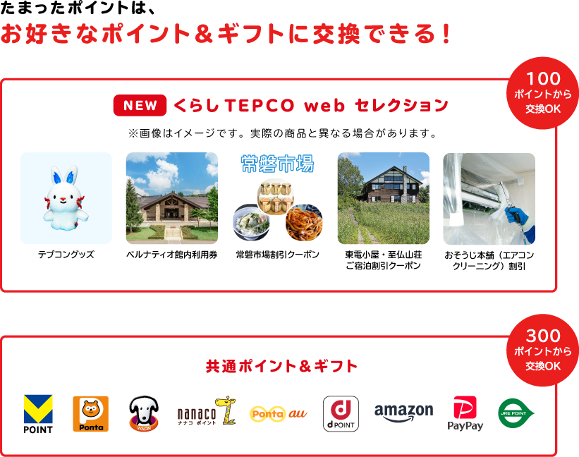 ポイント交換可能なサービス