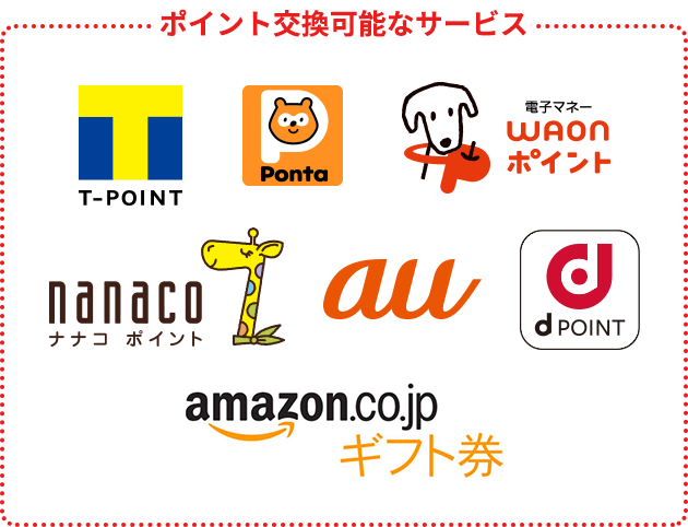 ポイント交換可能な提携サービス