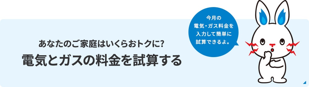 あなたのご家庭はいくらおトクに？電気とガスの料金を試算する