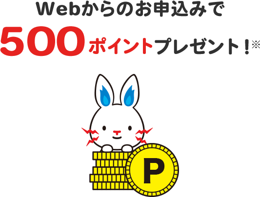 Webからのお申し込みで500ポイントプレゼント!
