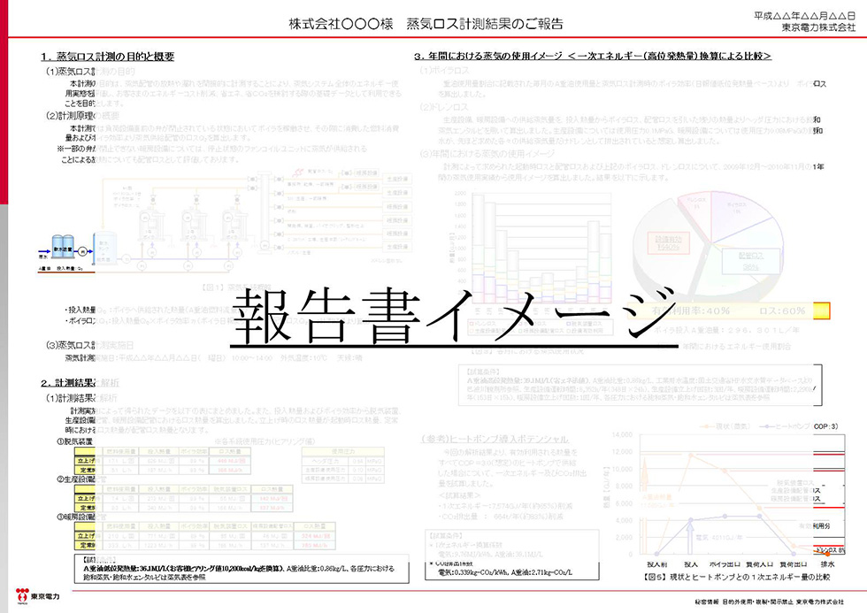 調査結果のご報告書イメージ