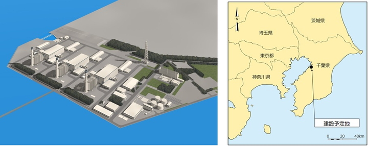 完成予想図および建設予定地