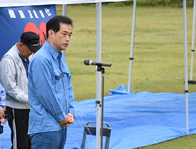 開会式での岡村(復興推進室長)の挨拶[撮影日：2018年6月16日]