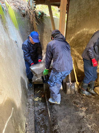 個人宅の土砂除去（川内村）[2019年11月26日撮影]