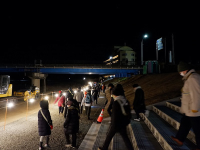 道の駅なみえから請戸海岸までの参加者誘導