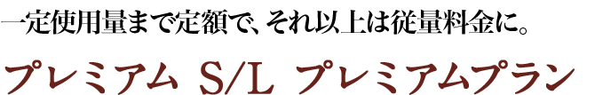 一定使用量まで定額で、それ以上はおトクに。プレミアム S/L プレミアムプラン