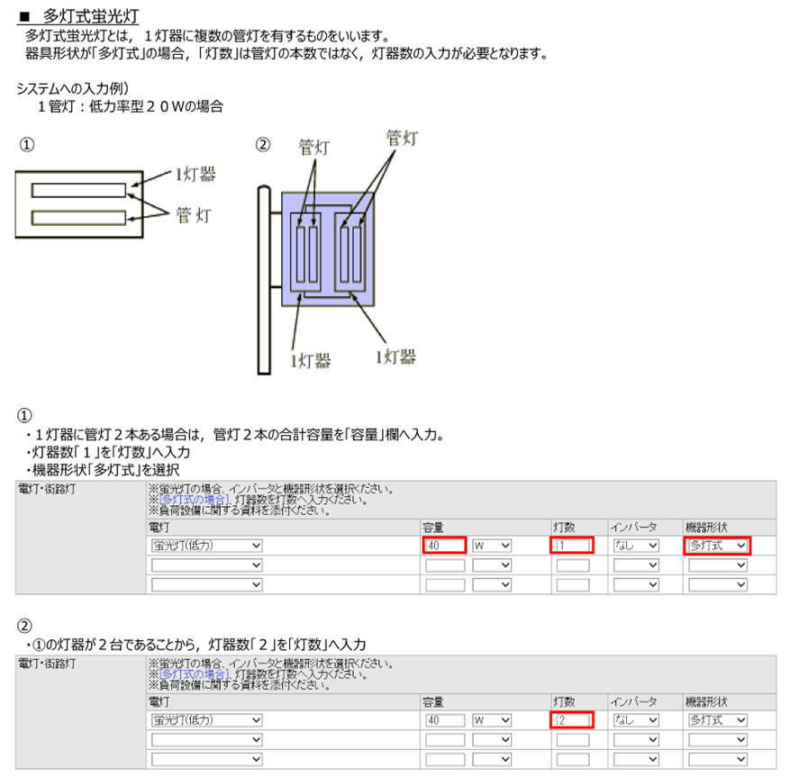 多灯式蛍光灯