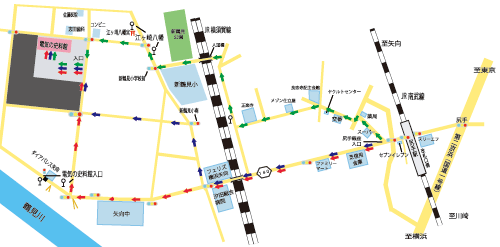 徒歩でお越しの方への地図